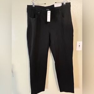 Chicos Ponte 5 Pockets Stretch Dress  Pants Black Office XL/16 NWT